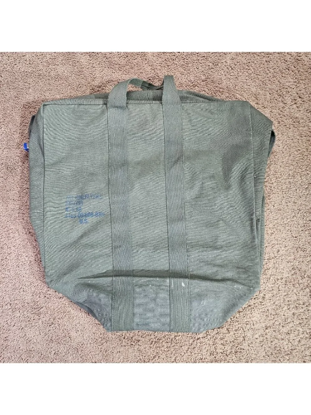 Vintage US Army Flyers Kit Bag Canvas Duffel Zipper Bristol Name Patch 80s